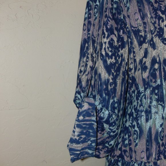 BCBG MAXAZRIA ikat Print Blue Romper - Picture 5 of 7